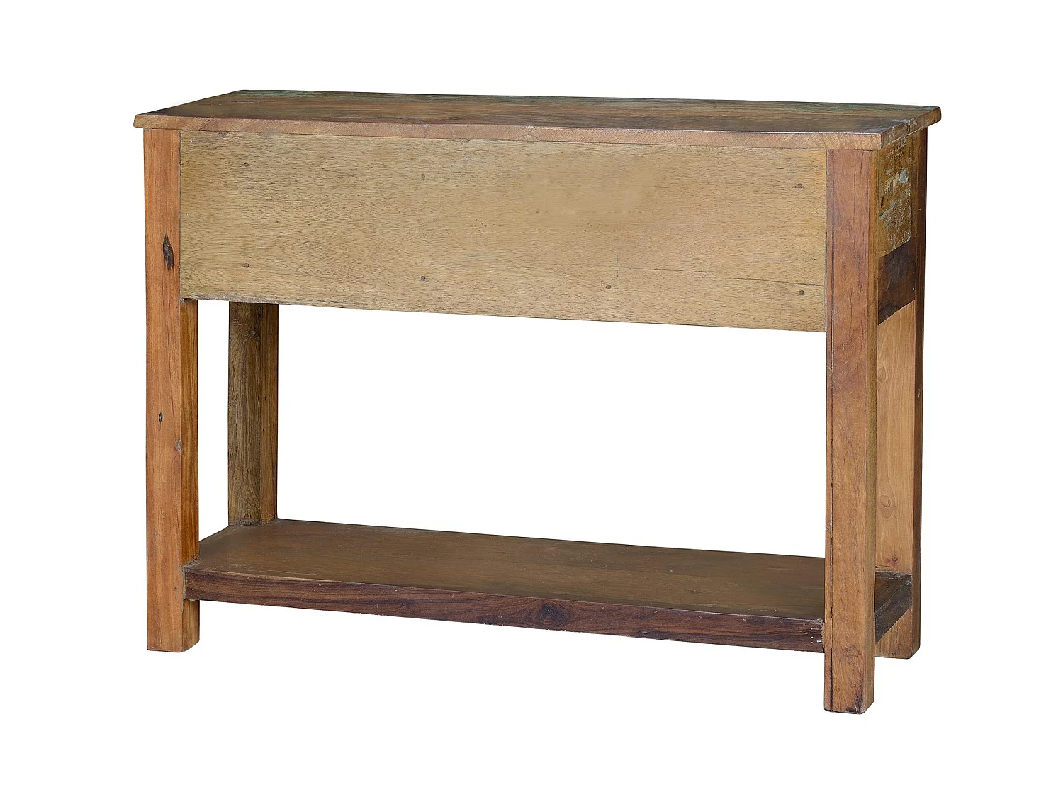Console en bois recyclé 105 cm, style industriel vintage - 76 x 106 x 33 cm