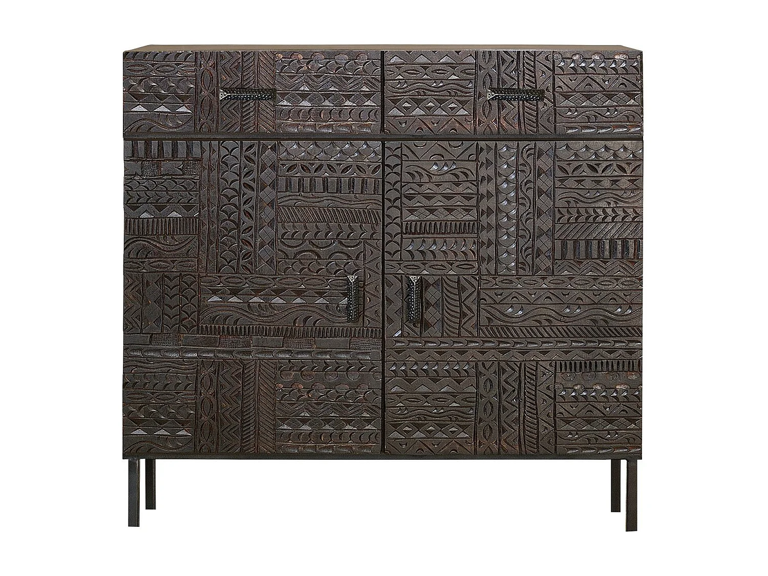 Konsola z drewna mango w kolorze ciemnego orzecha