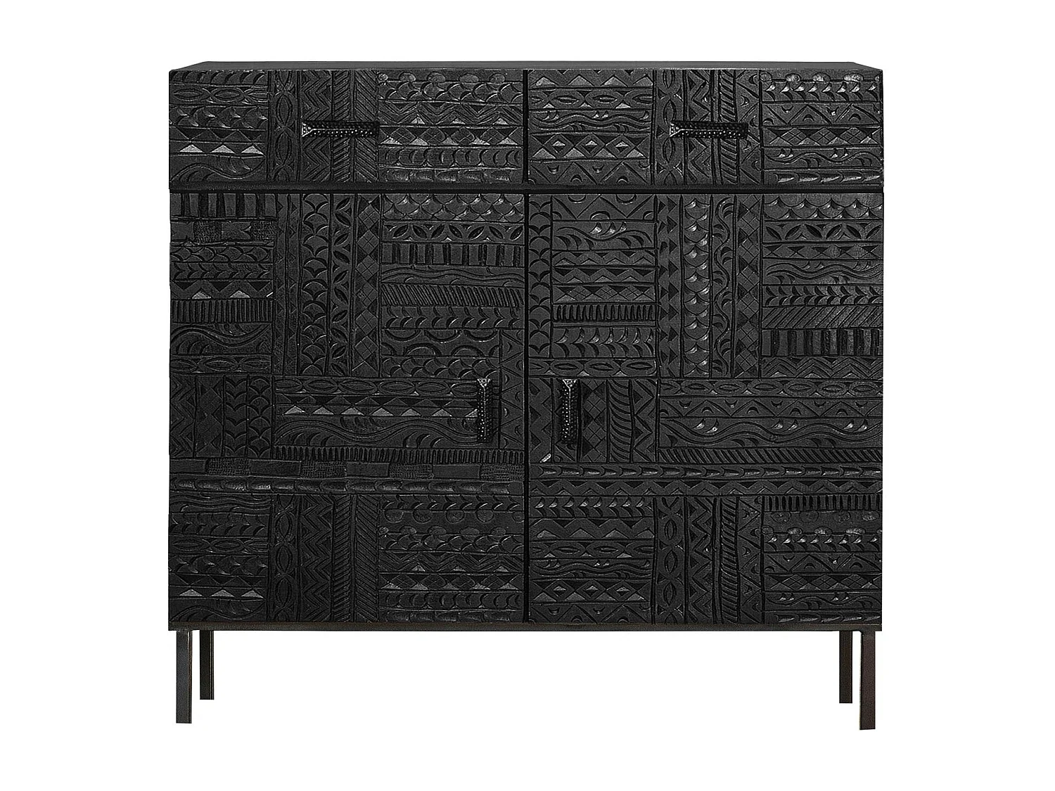 Console en manguier et noyer foncé Marrón.Giner y Colomer.77x40x100