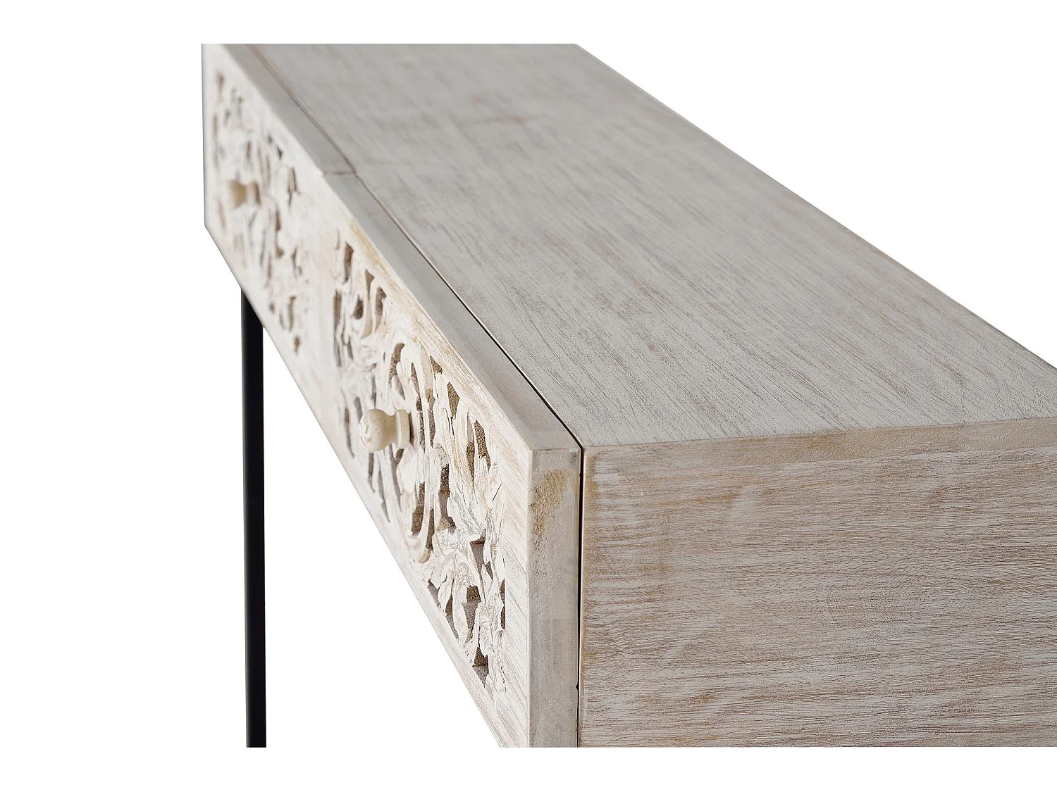 Console op manguier en voeten in oud zwart-wit metaal