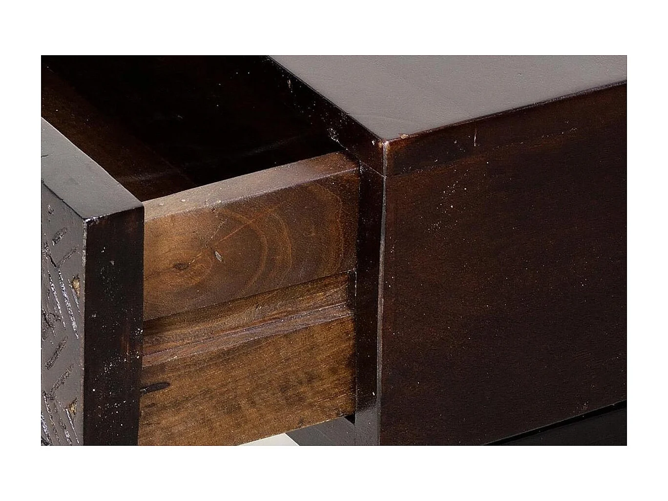 Récepteur en bois de manguier et pieds en métal