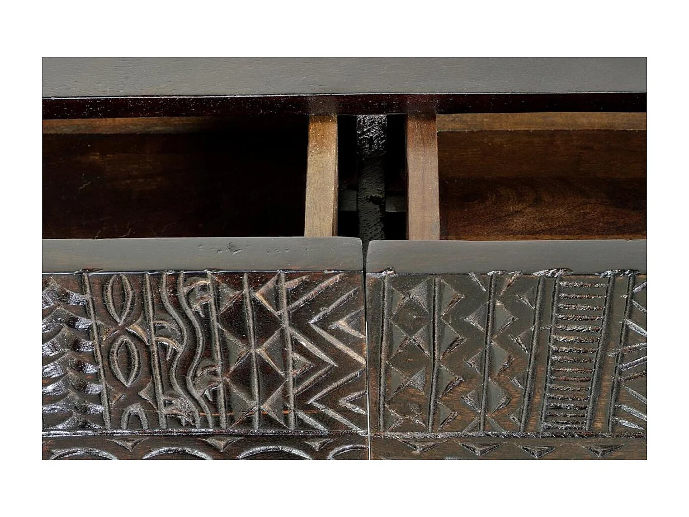 Receptor em madeira manguier e pés de metal