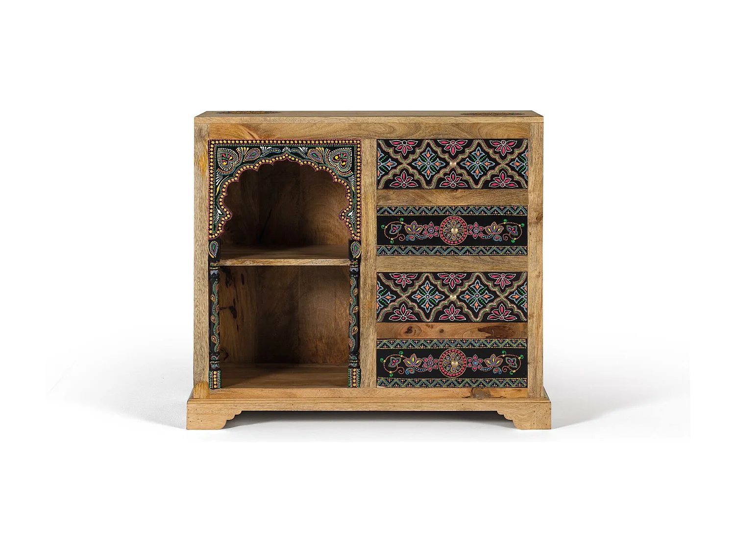 Console en bois manguier peint à la main