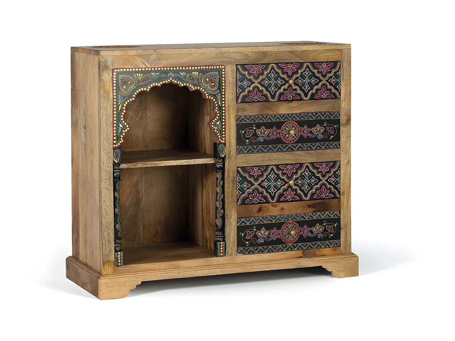 Console en bois manguier peint à la main