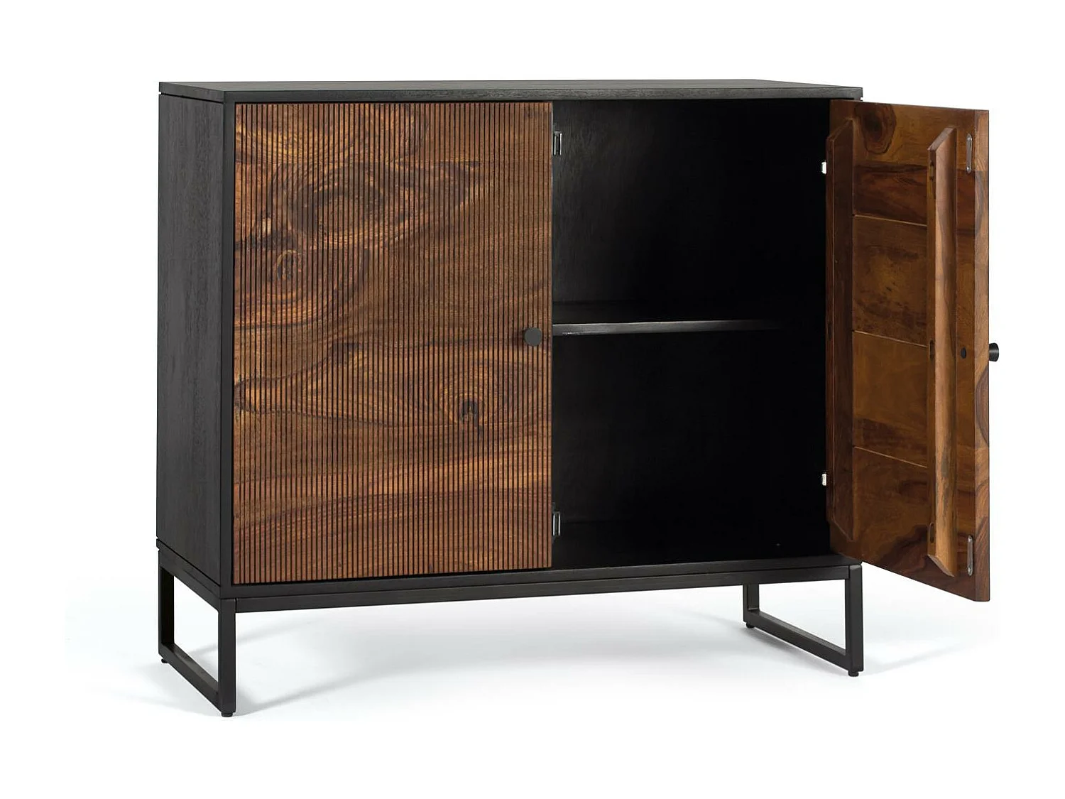 Sideboard aus Palisander- und Mangoholz mit Metall