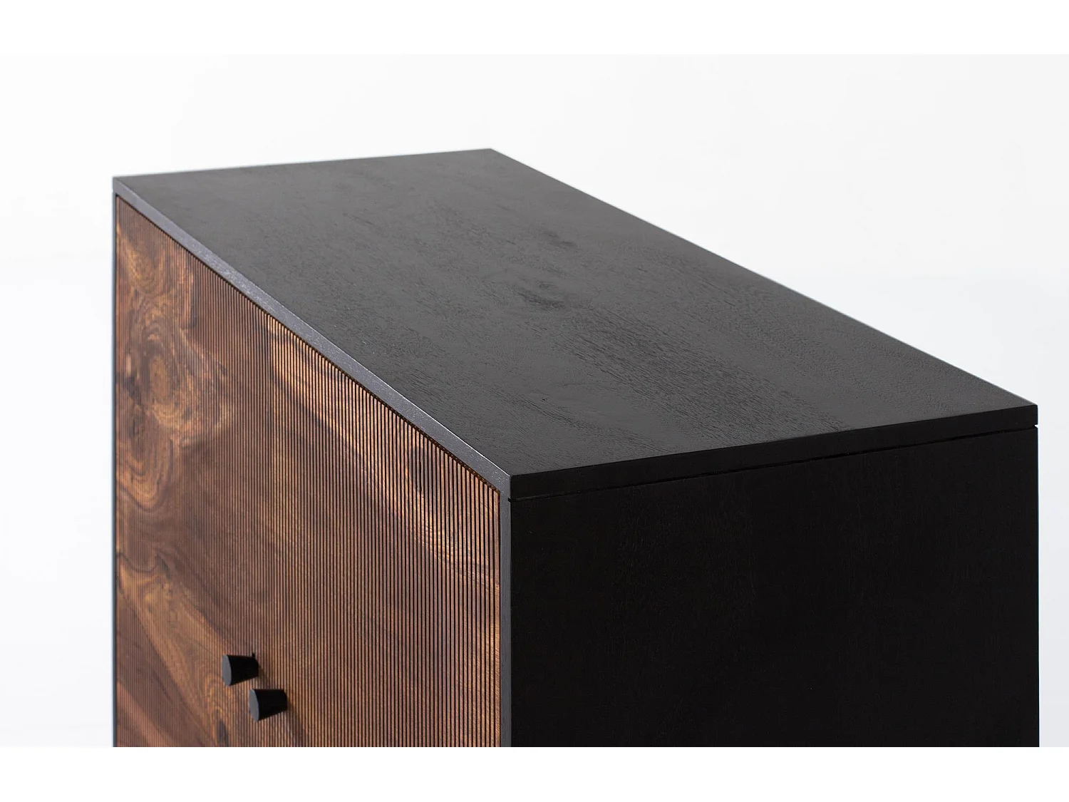 Console en bois palissandre et manguier avec métal