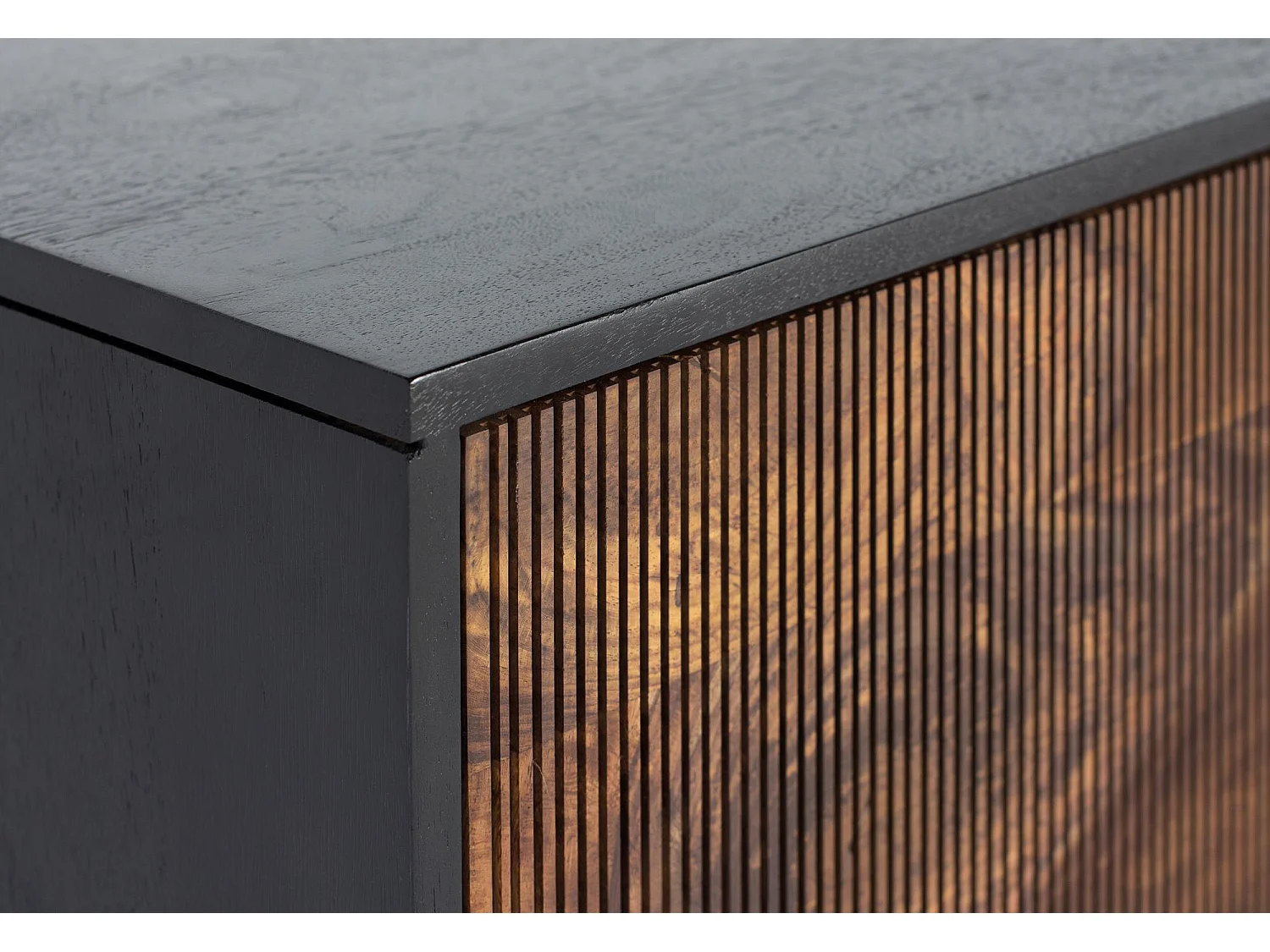 Console en bois palissandre et manguier avec métal