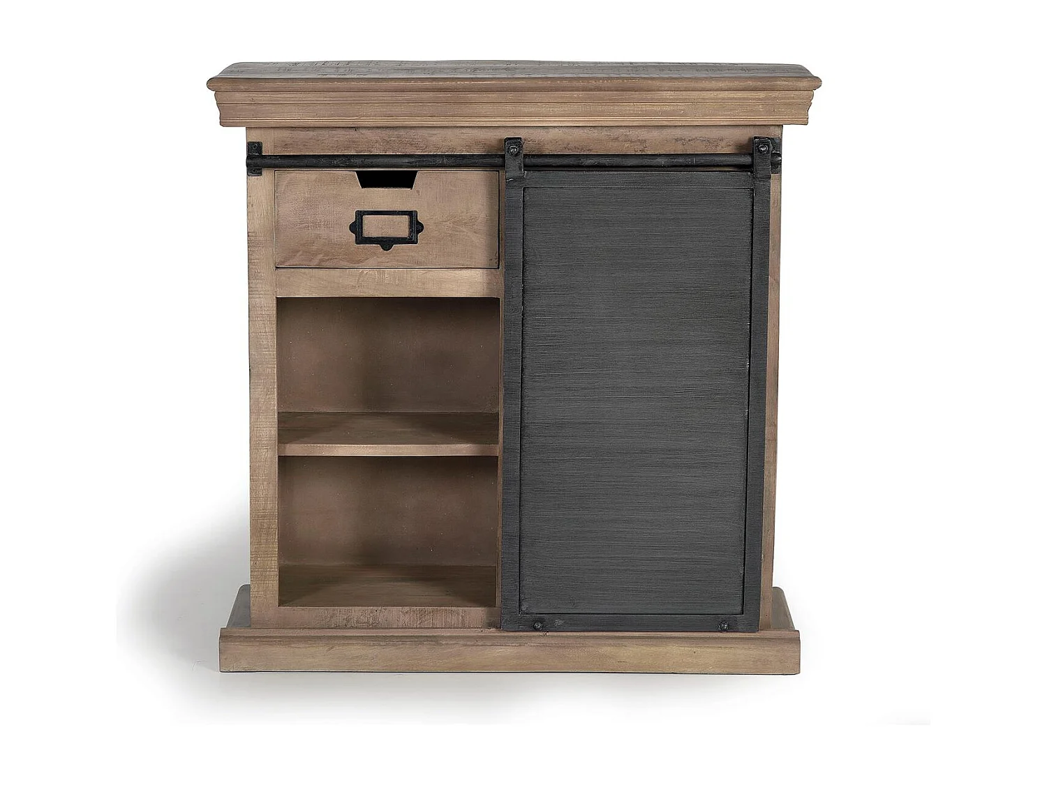 Console en bois de manguier avec porte coulissante