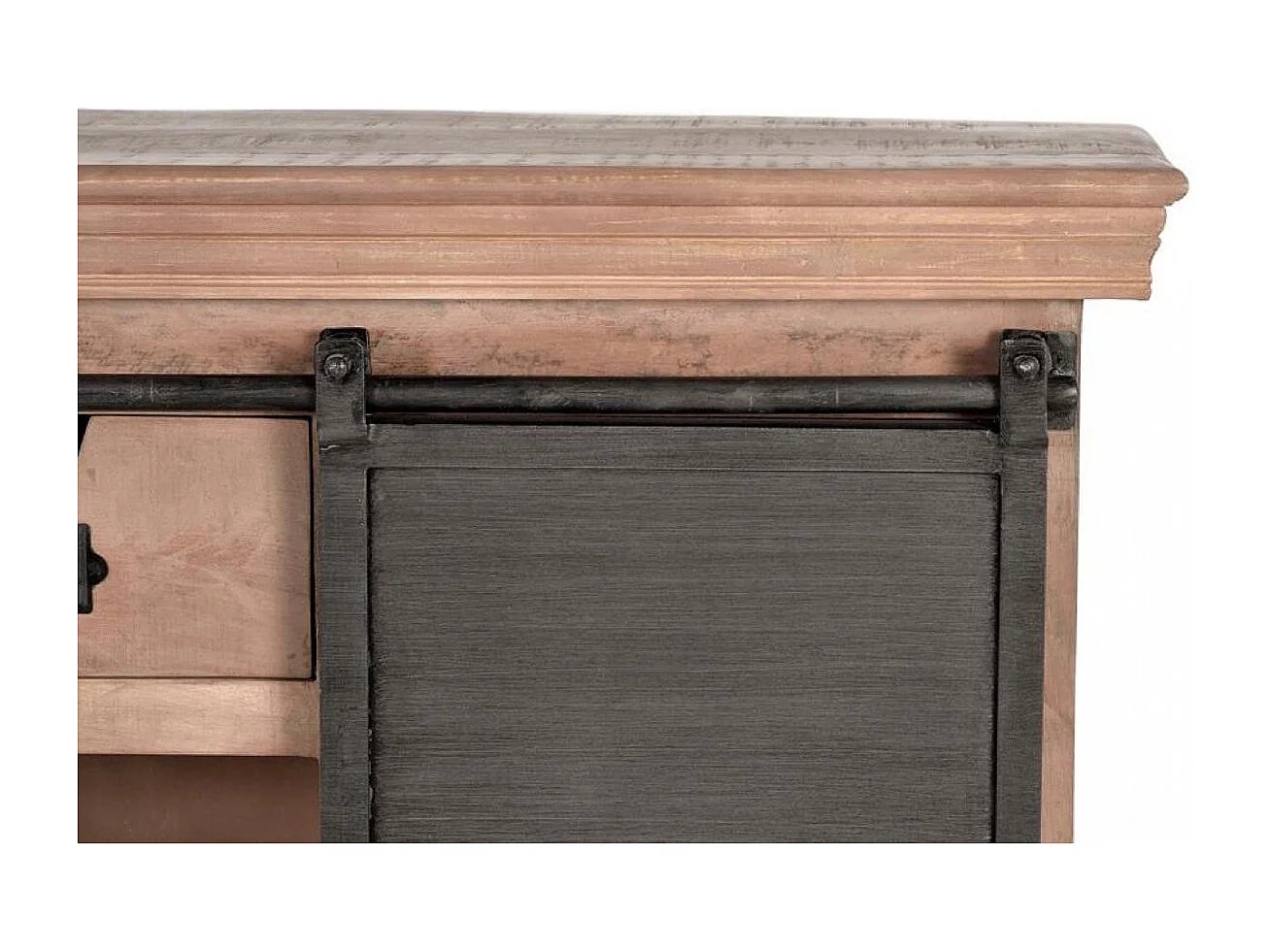 Console en bois de manguier avec porte coulissante