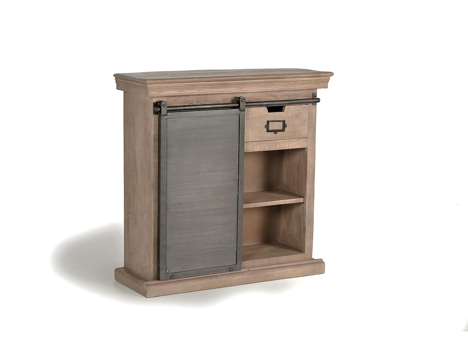 Console en bois de manguier avec porte coulissante