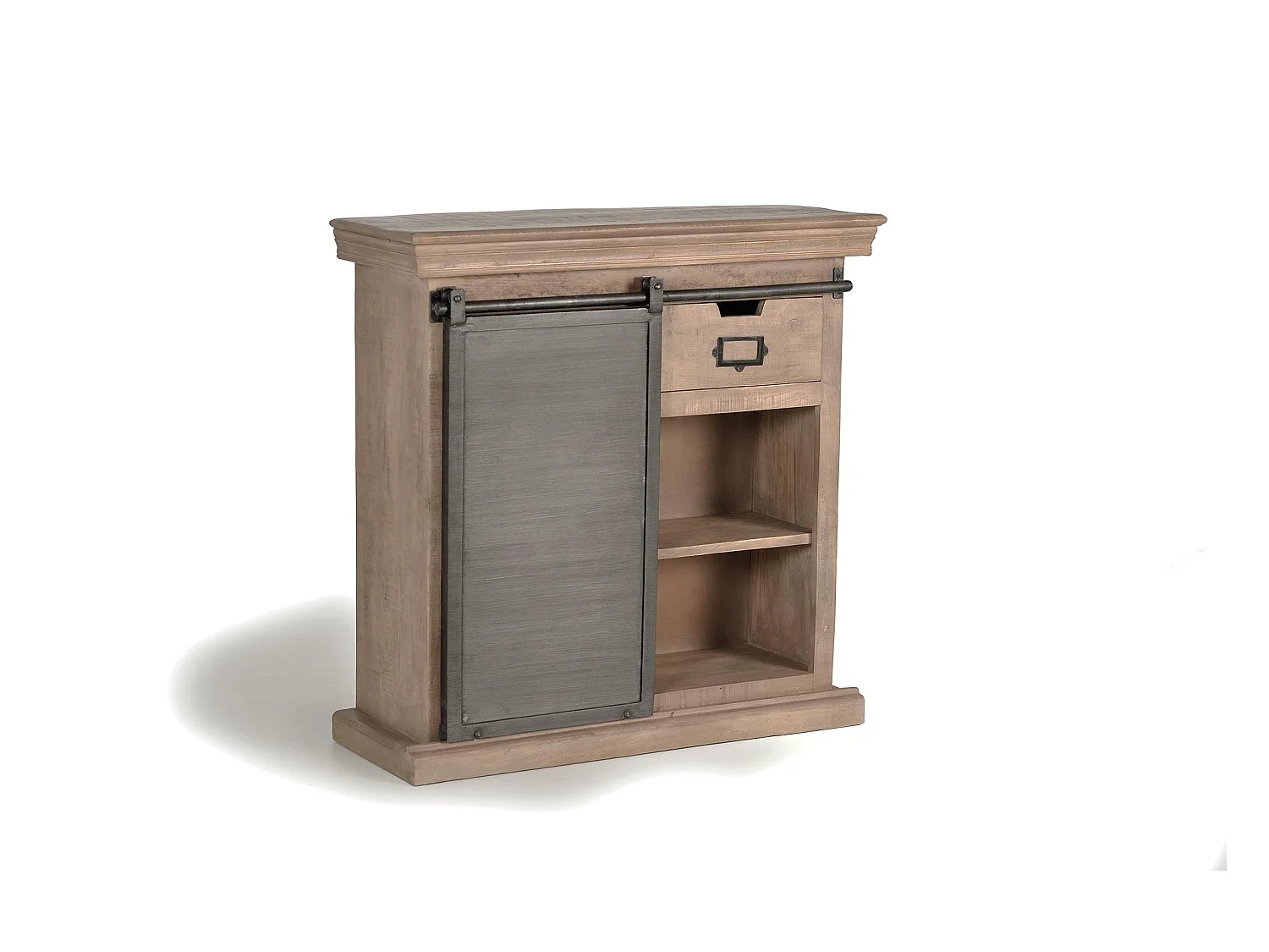 Console en bois de manguier avec porte coulissante