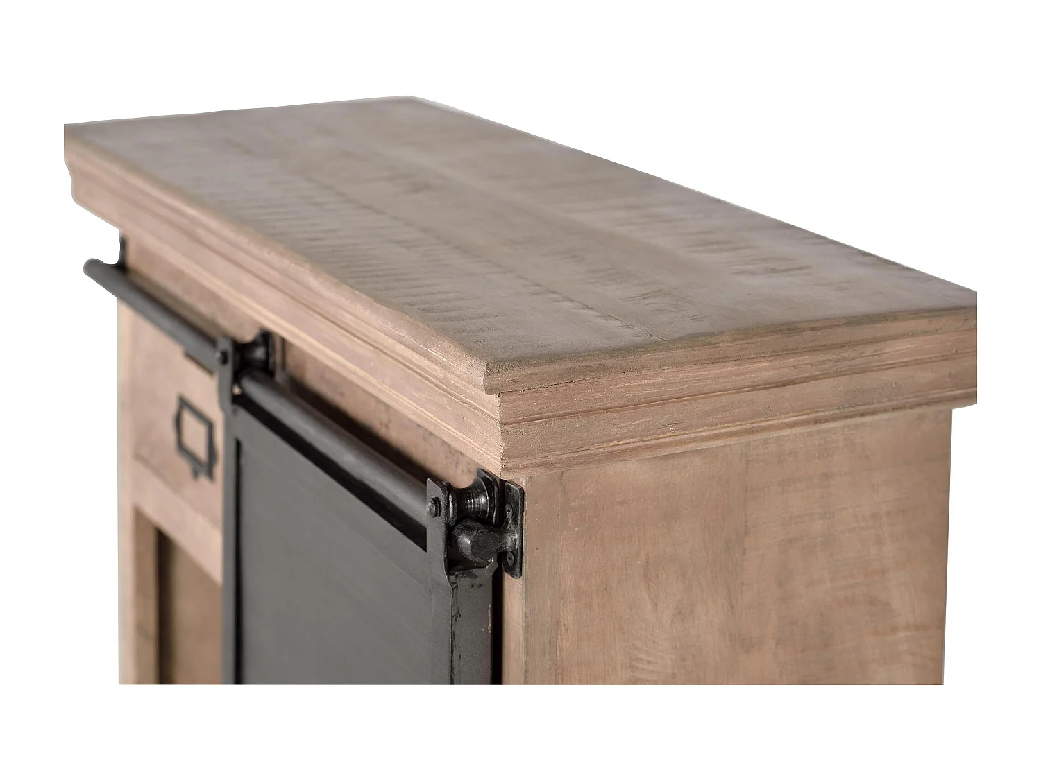 Console en bois de manguier avec porte coulissante