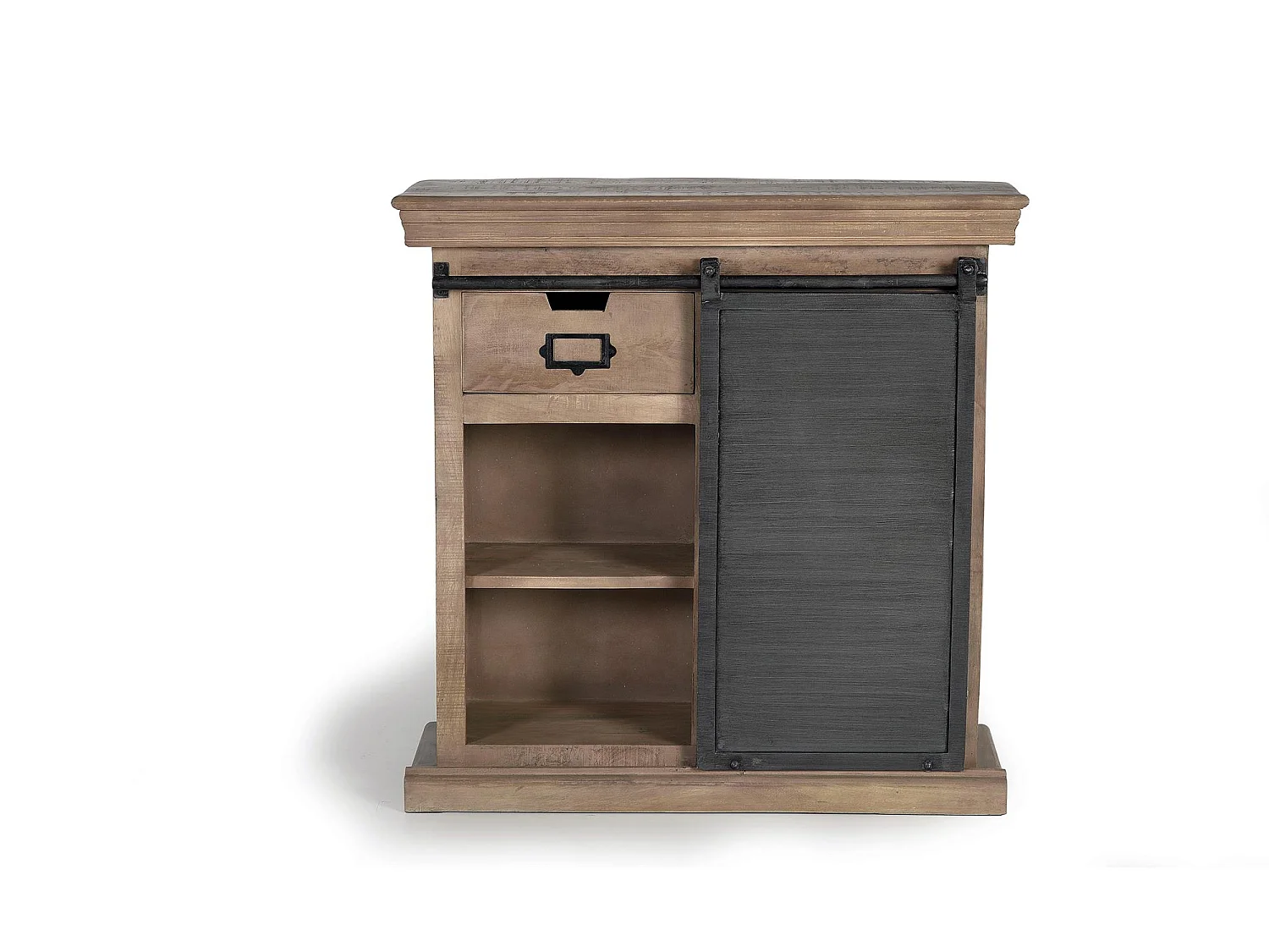 Console en bois de manguier avec porte coulissante