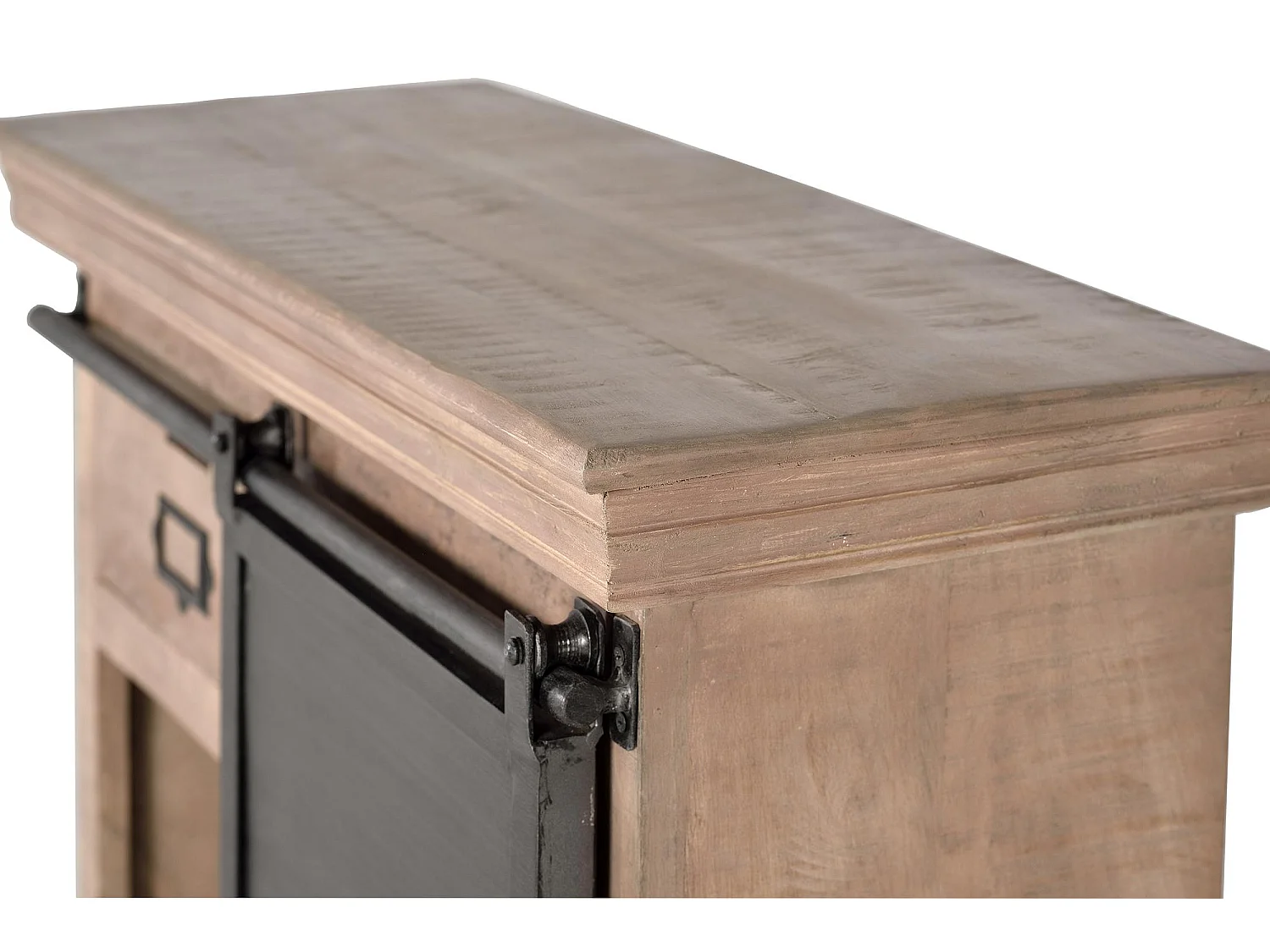 Console en bois de manguier avec porte coulissante