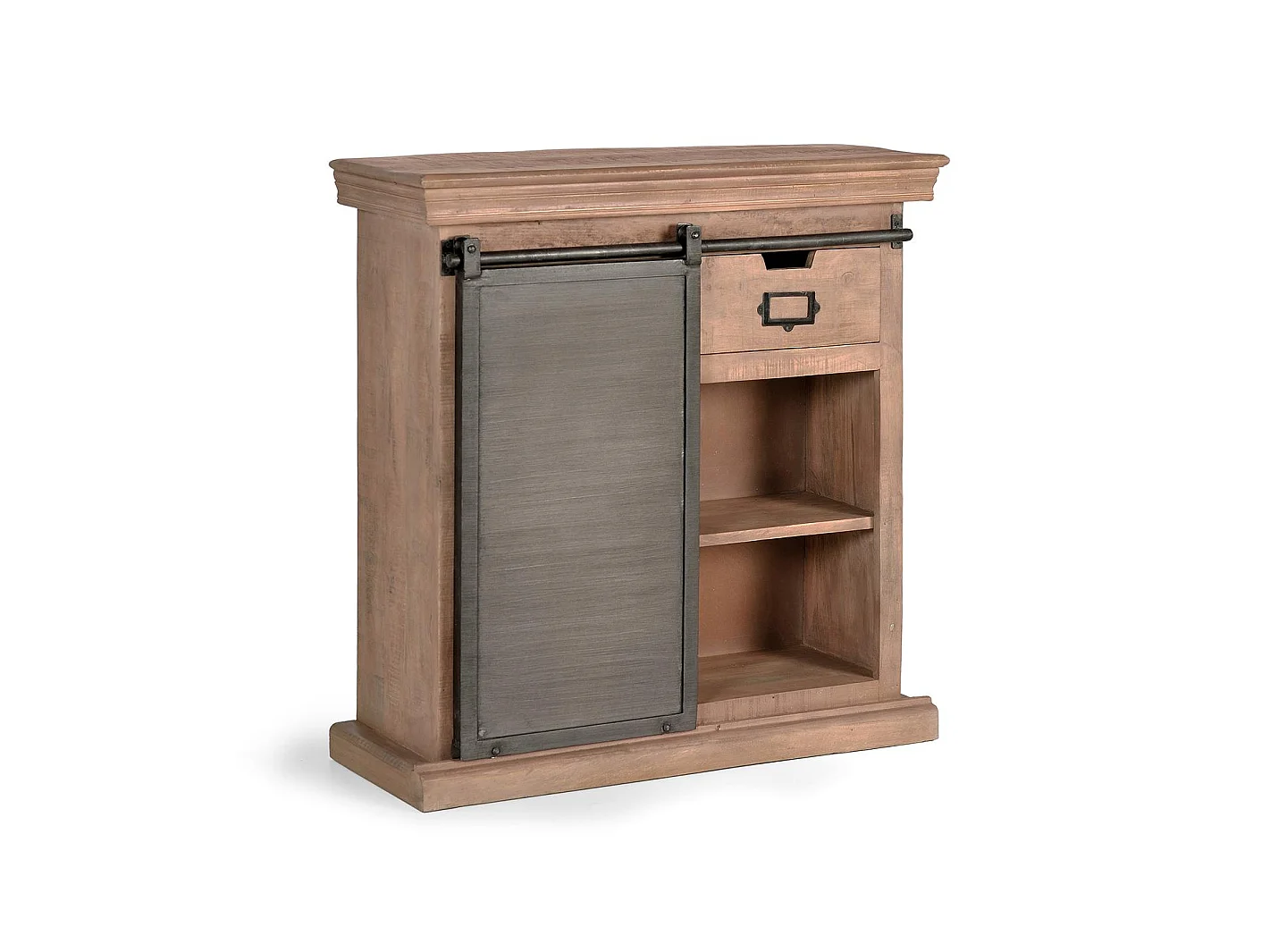 Buffet en bois de manguier de style industriel moderne - 85 x 85 x 32