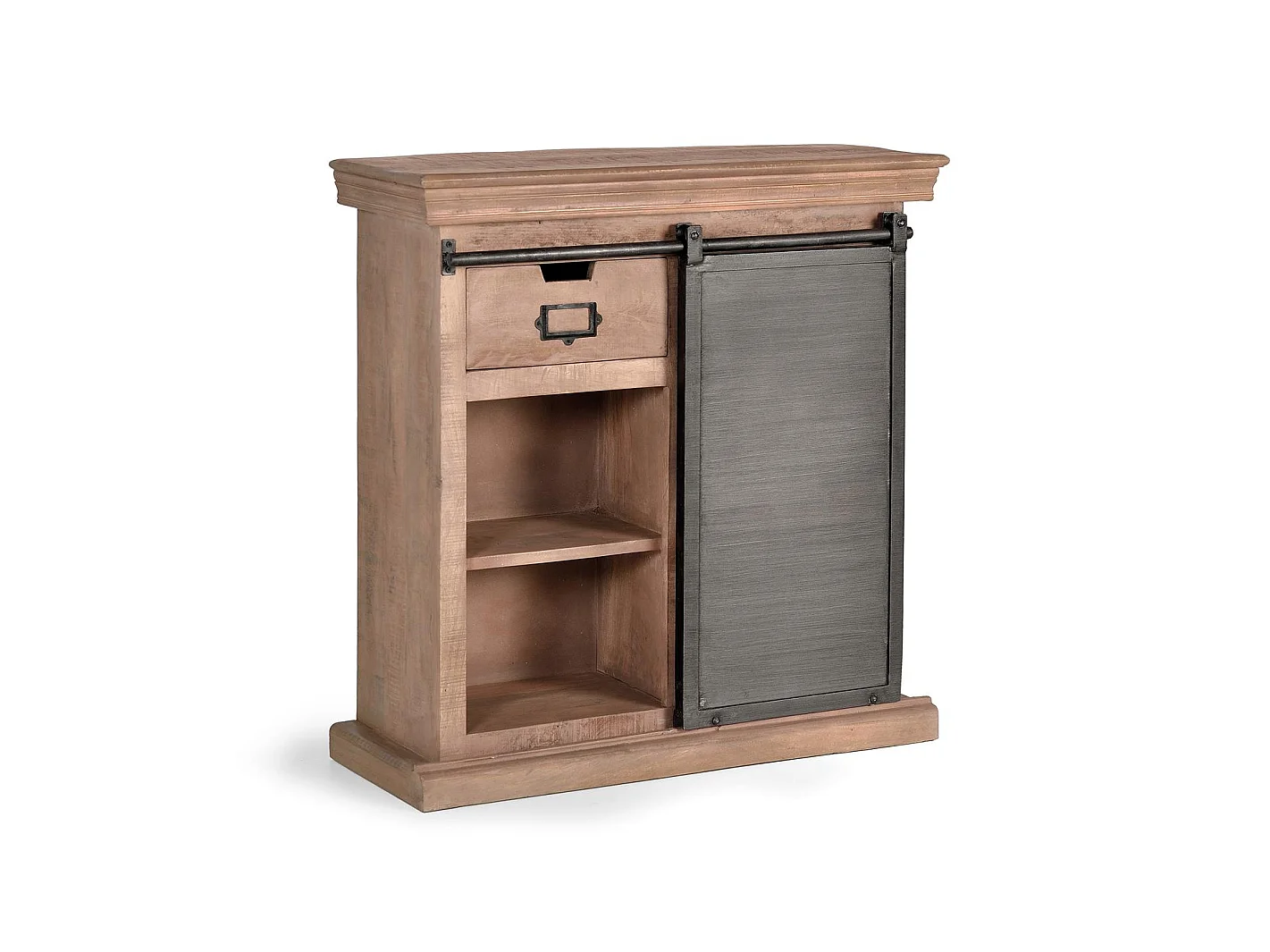 Buffet en bois de manguier de style industriel moderne - 85 x 85 x 32