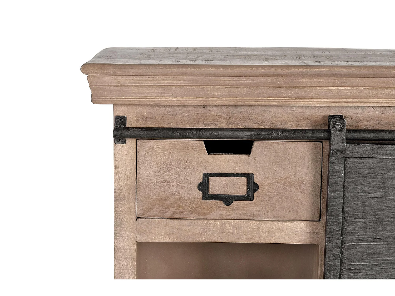 Buffet en bois de manguier de style industriel moderne - 85 x 85 x 32