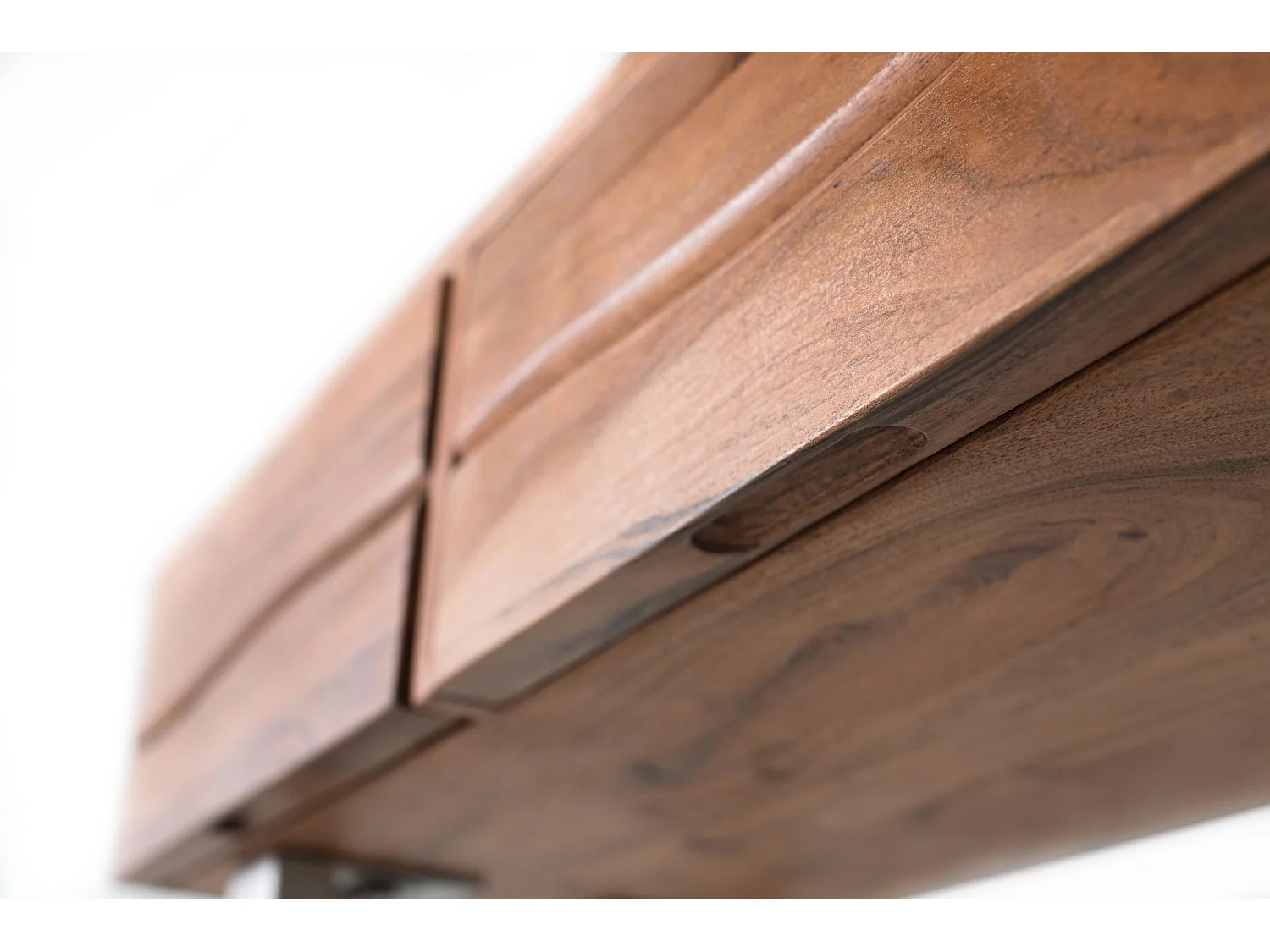 Console en bois d'acacia naturel et métal