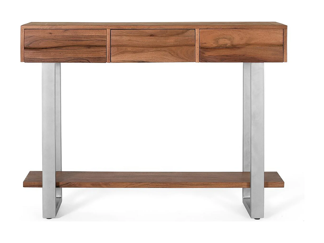 Console en bois d'acacia naturel et métal