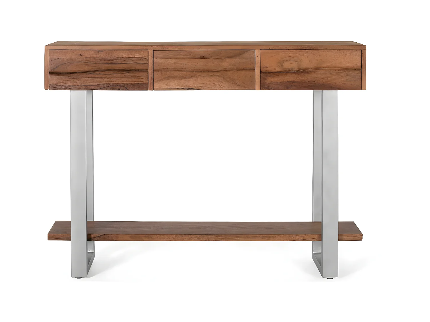 Console en bois d'acacia naturel et métal
