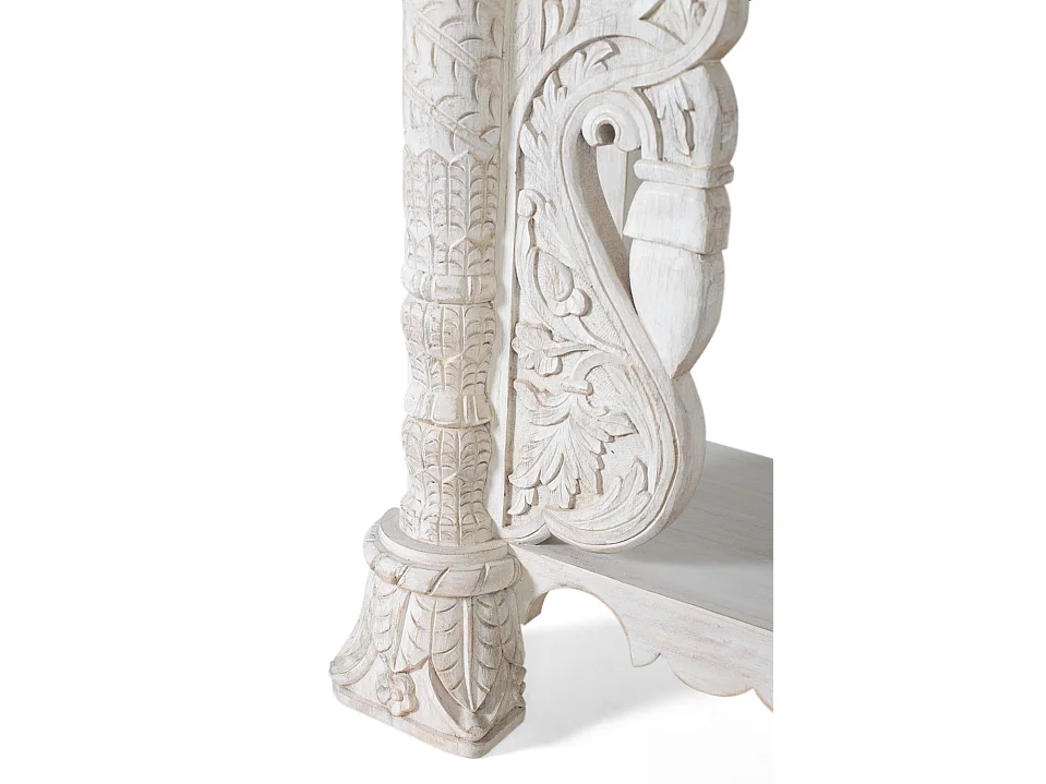 Console en bois manguier blanc vieilli