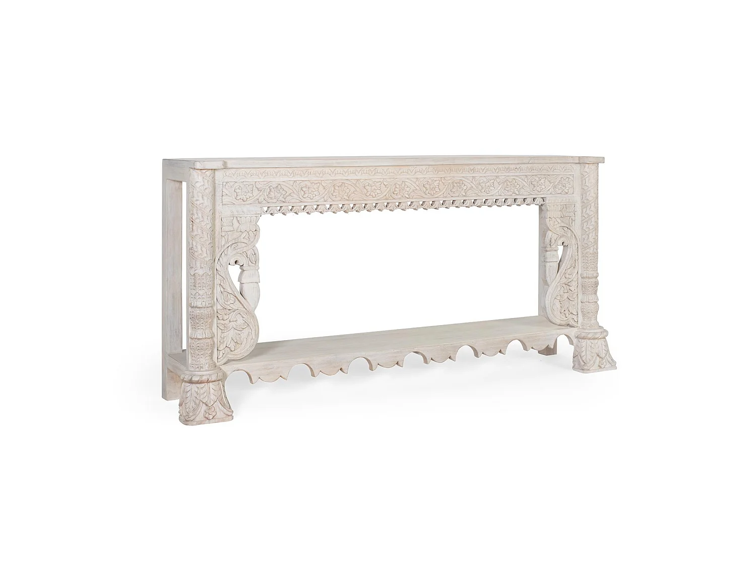 Console en bois de manguier 180 cm, style méditerranéen moderne - 90 x 180 x 40