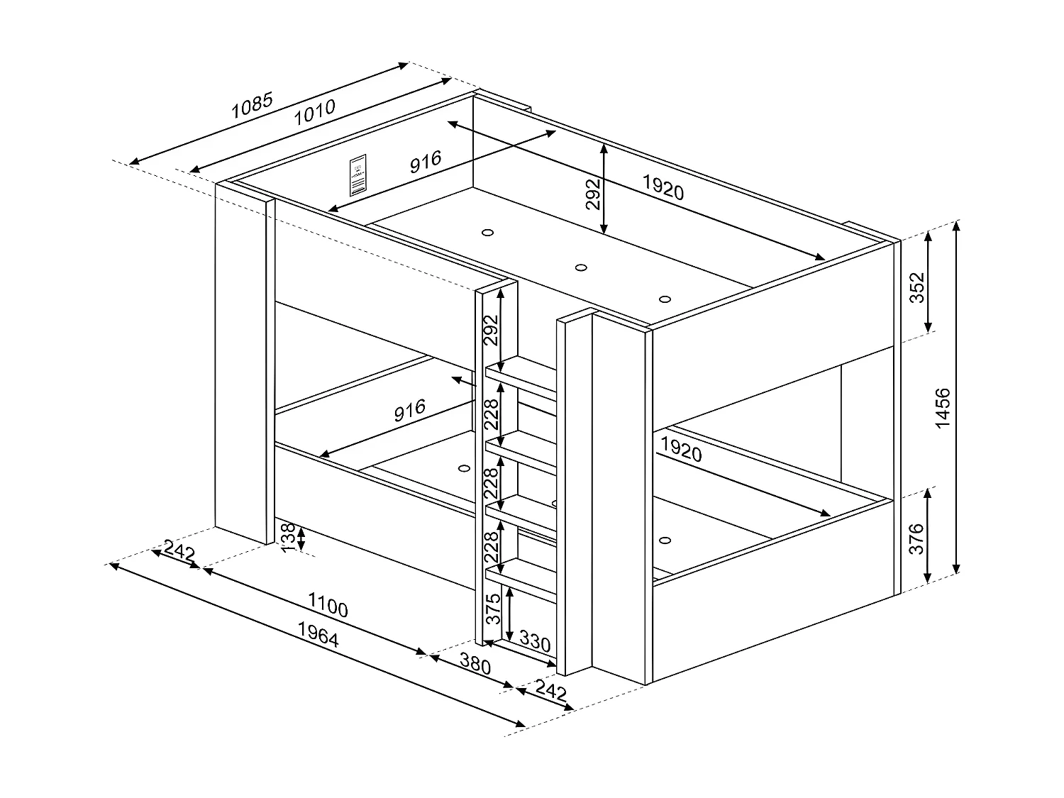 Beliche Milly (190×90 cm)(Cinza, Amarelo)