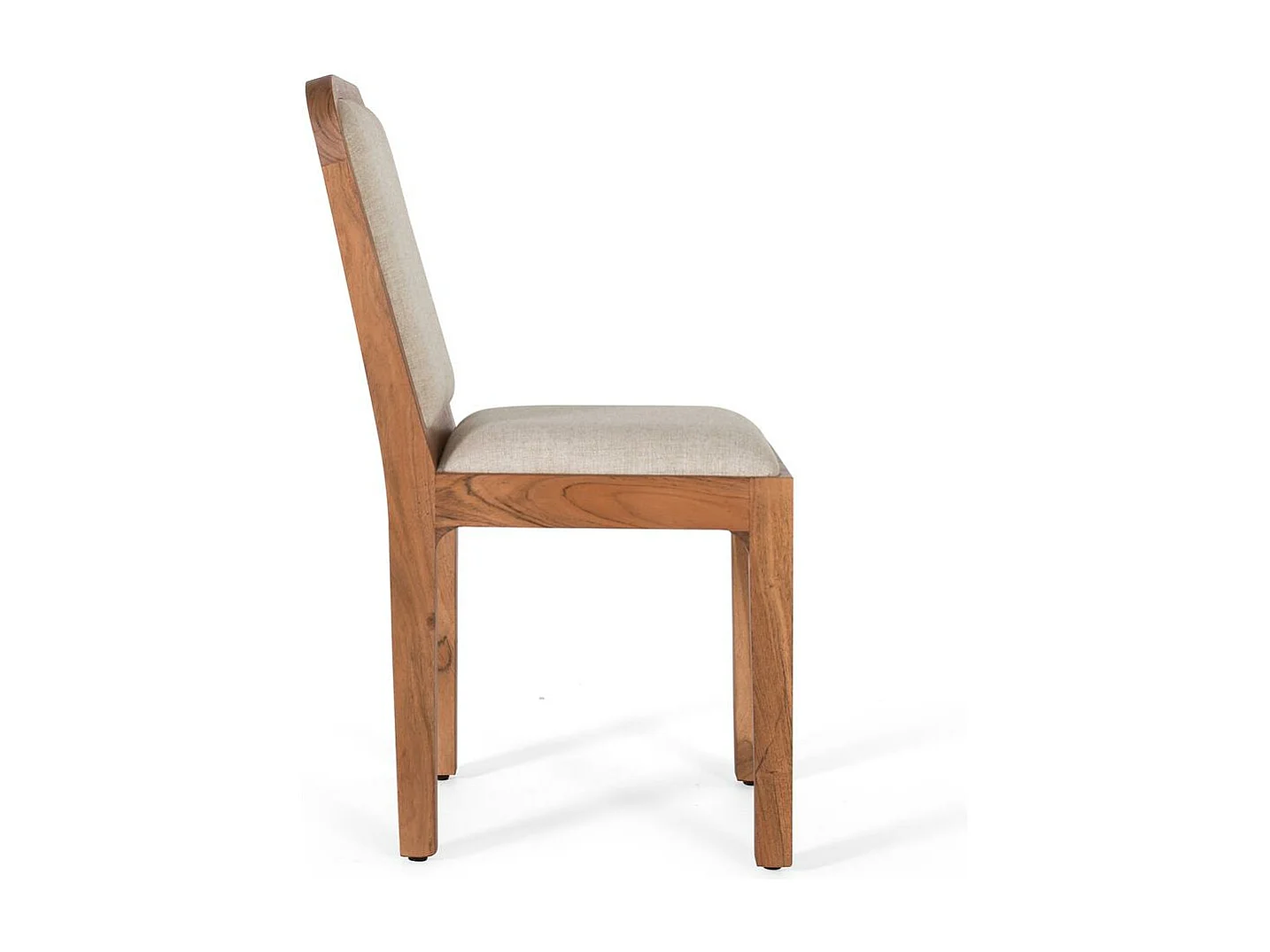 Set aus 2 Stühlen aus Akazienholz und beigem Stoff