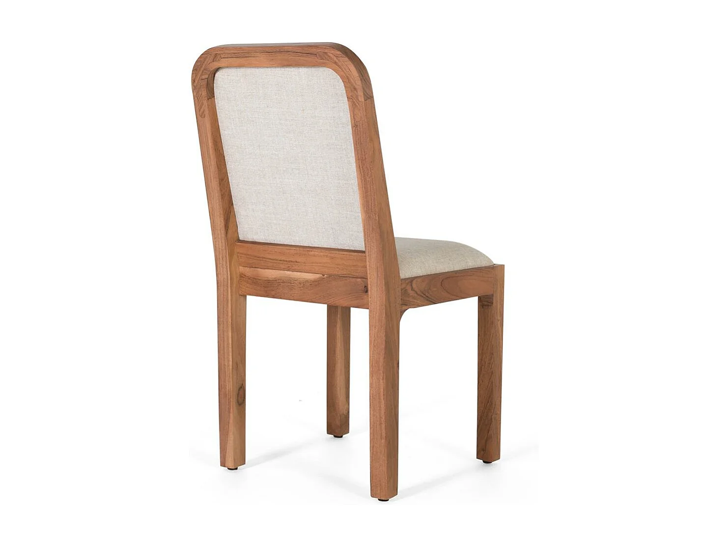 Set aus 2 Stühlen aus Akazienholz und beigem Stoff