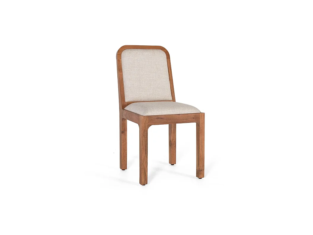 Chaise en bois d'acacia 45 cm, style rustique moderne - 91 x 45 x 58 cm
