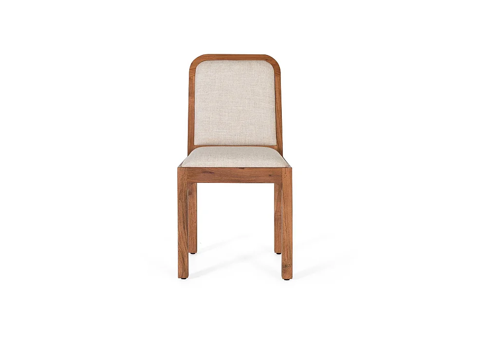 Chaise en bois d'acacia 45 cm, style rustique moderne - 91 x 45 x 58 cm