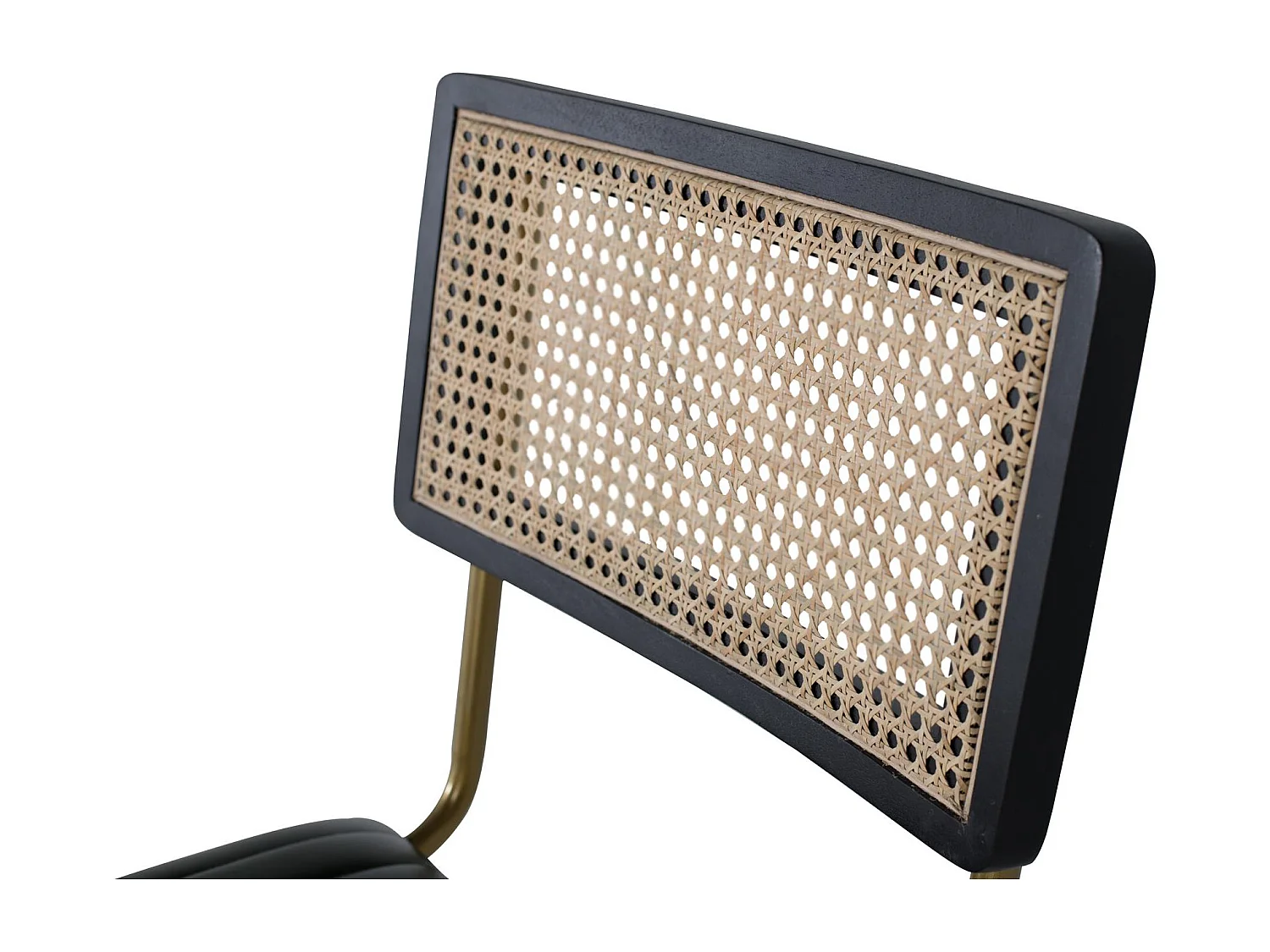 Lot de 2 chaises en cuir et rotin