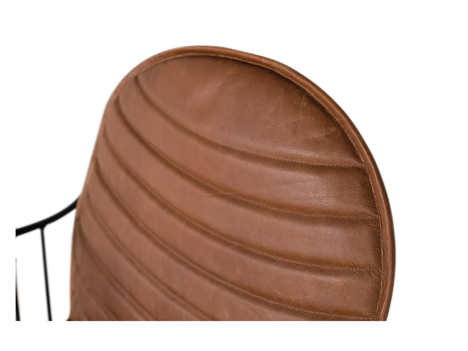 Ensemble de 2 chaises tapissées de cuir marron naturel