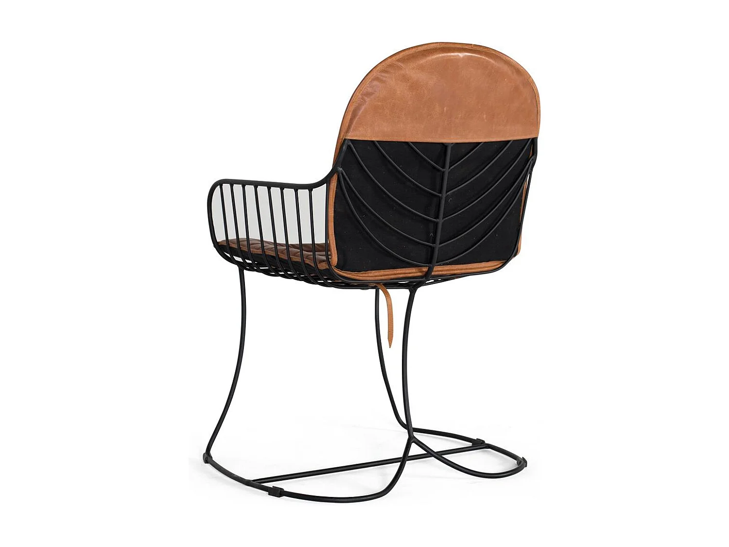 Ensemble de 2 chaises tapissées de cuir marron naturel