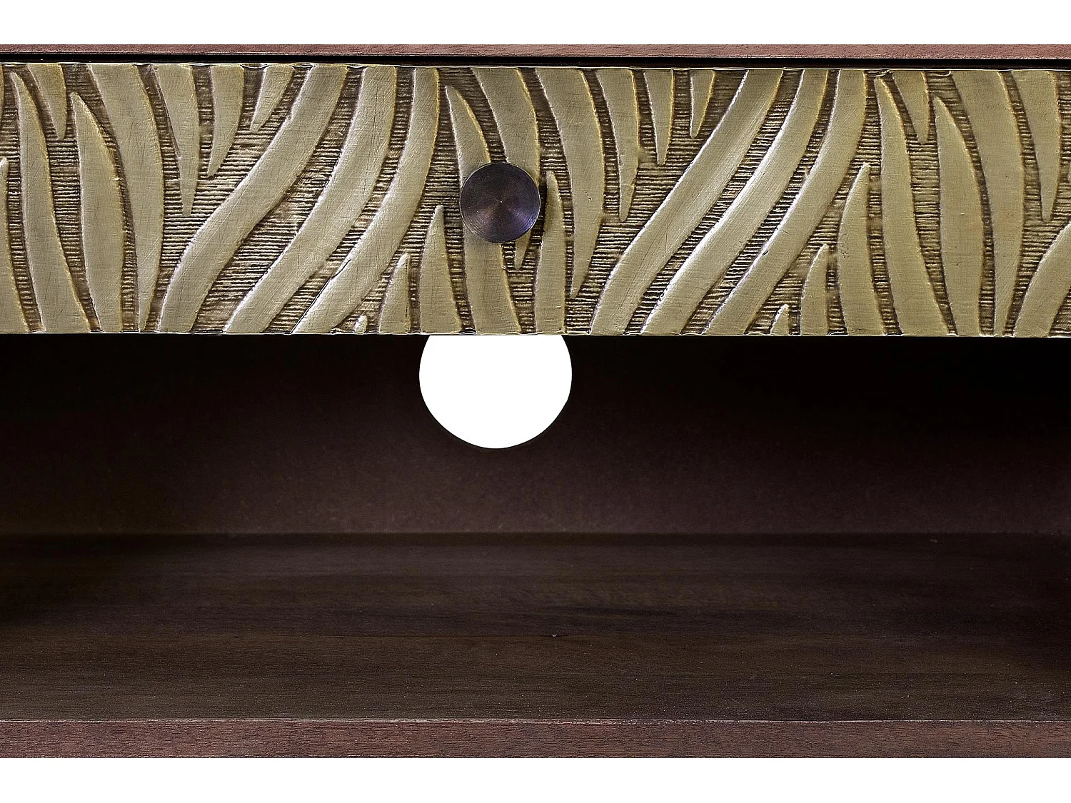 Meuble TV en manguier et bronze marron