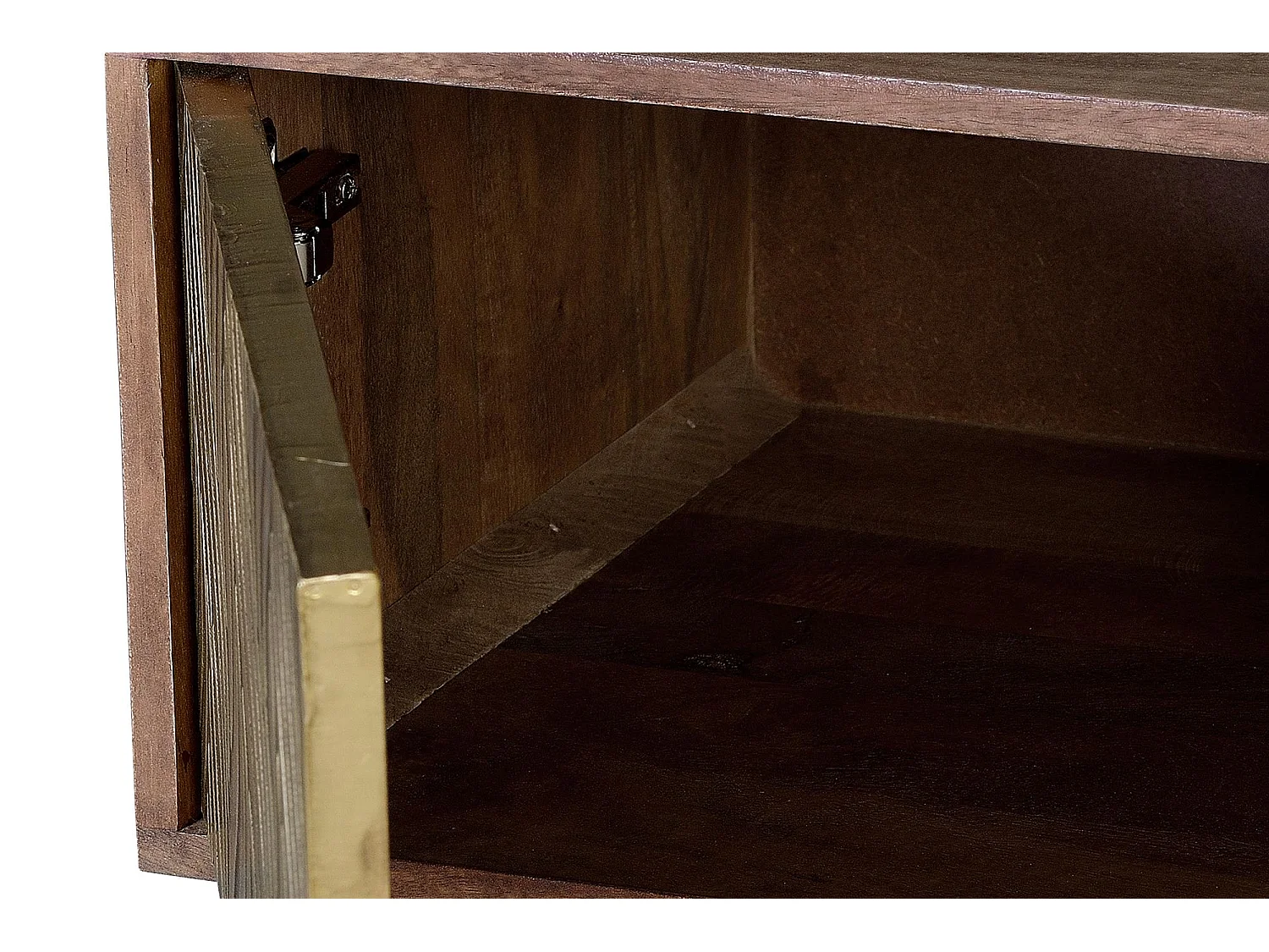 Meuble TV en manguier et bronze marron