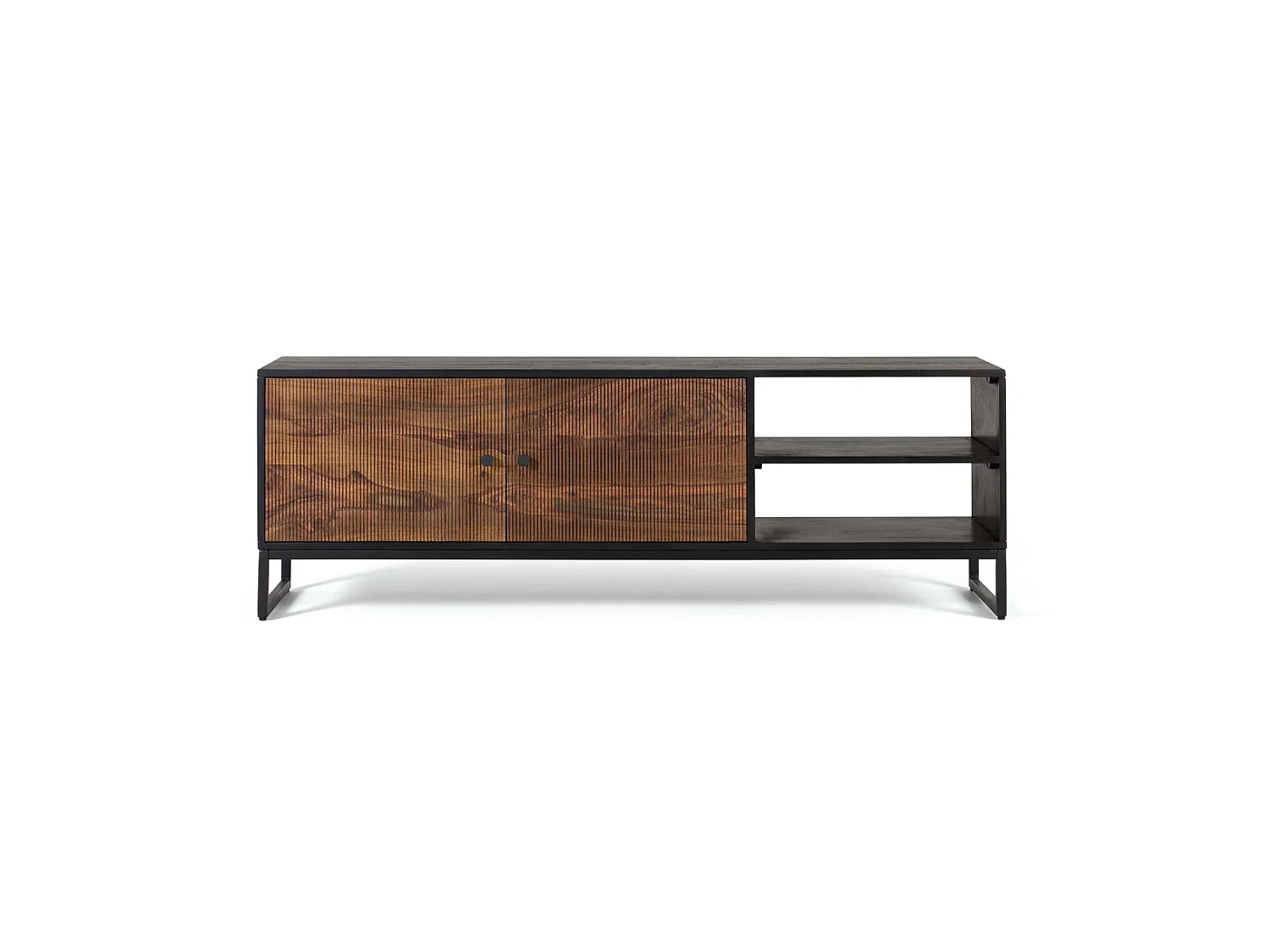 TV-Schrank aus Palisander und braunem Mangoholz und Metall