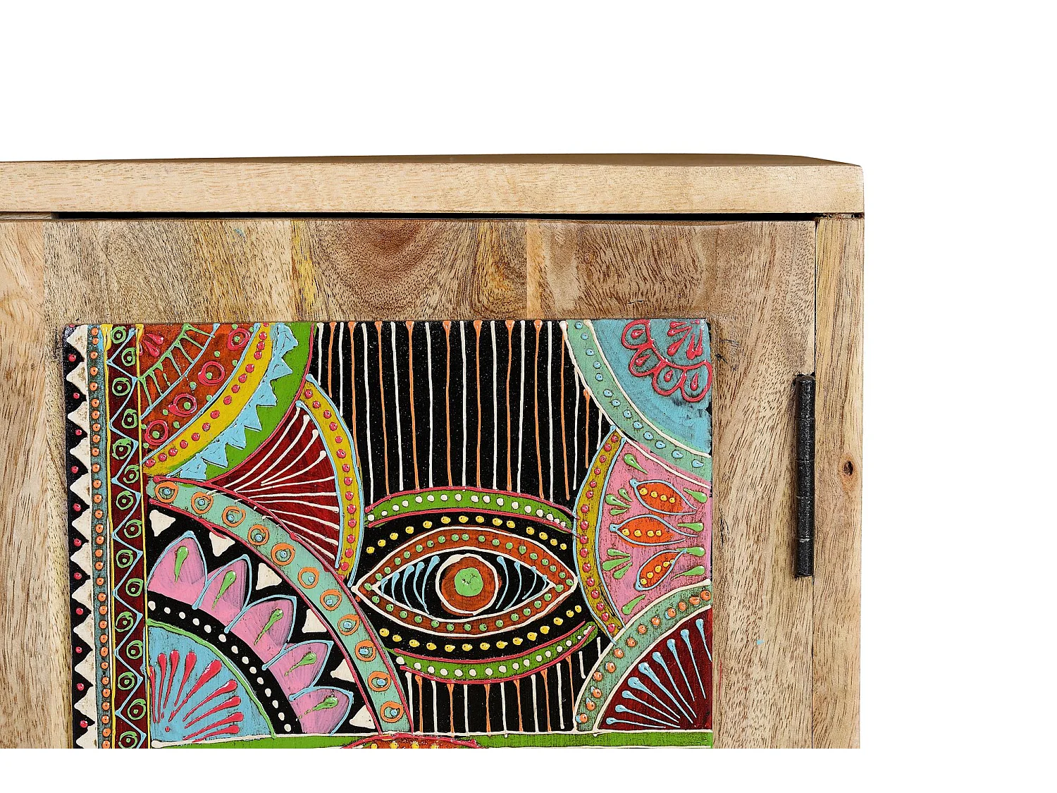 Commode in houten manguier naturel gedecoreerd à la main