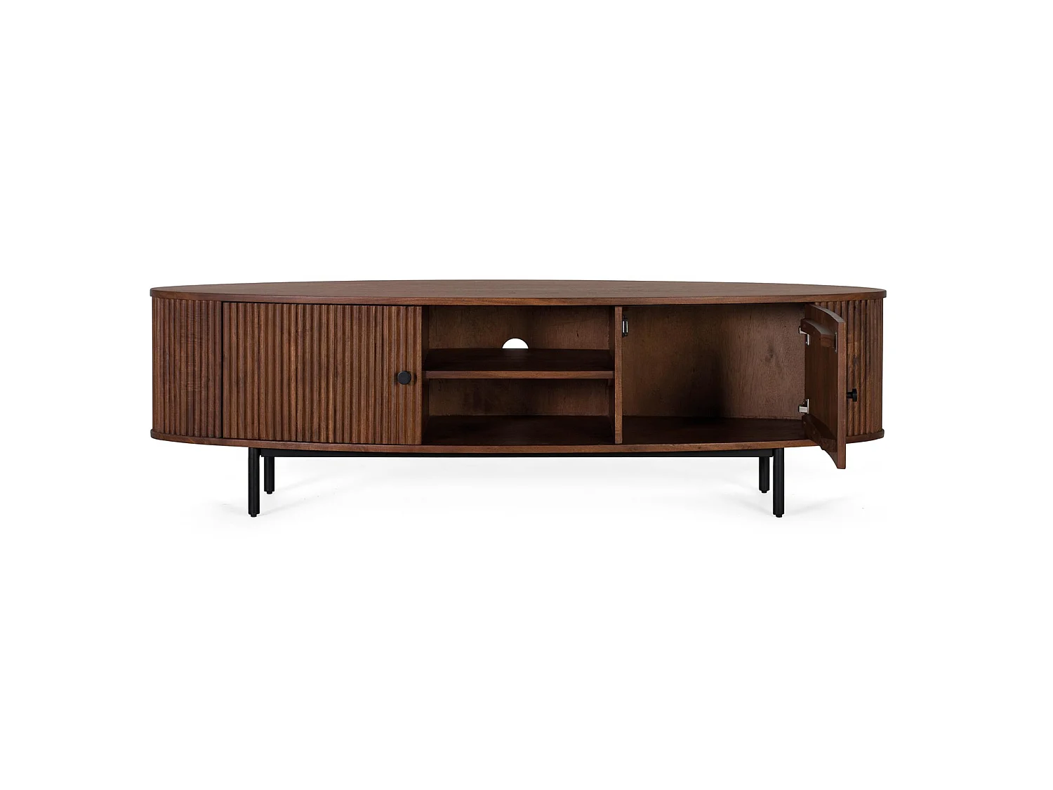 Suporte para TV em madeira de acácia, 170 cm, estilo rústico moderno - 50x170x48