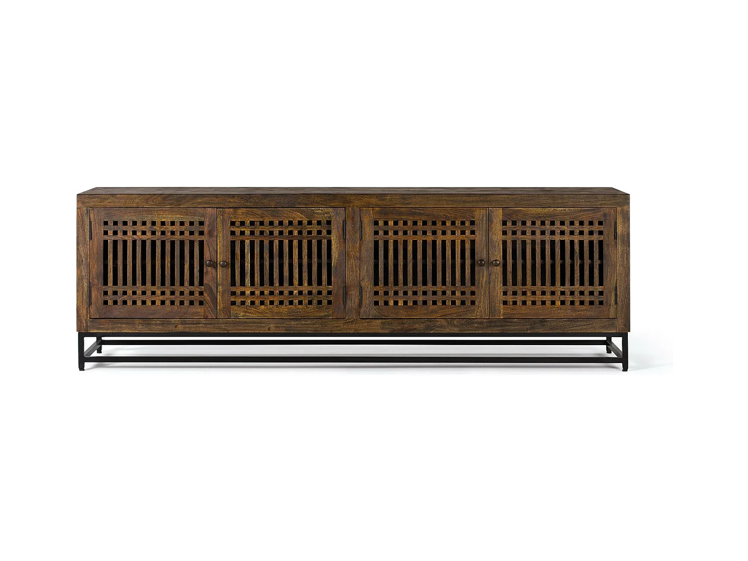 Meuble TV en bois d'acacia et métal