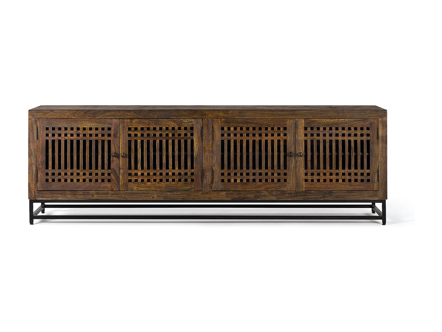 Meuble TV en bois d'acacia et métal