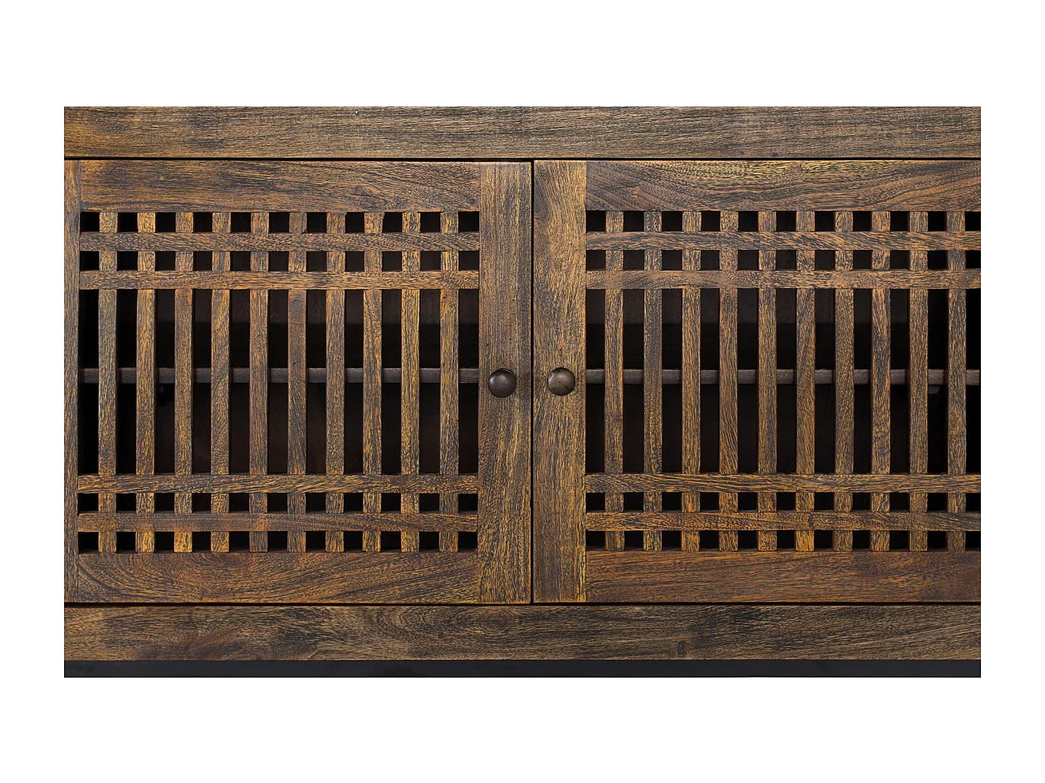 Meuble TV en bois d'acacia et métal