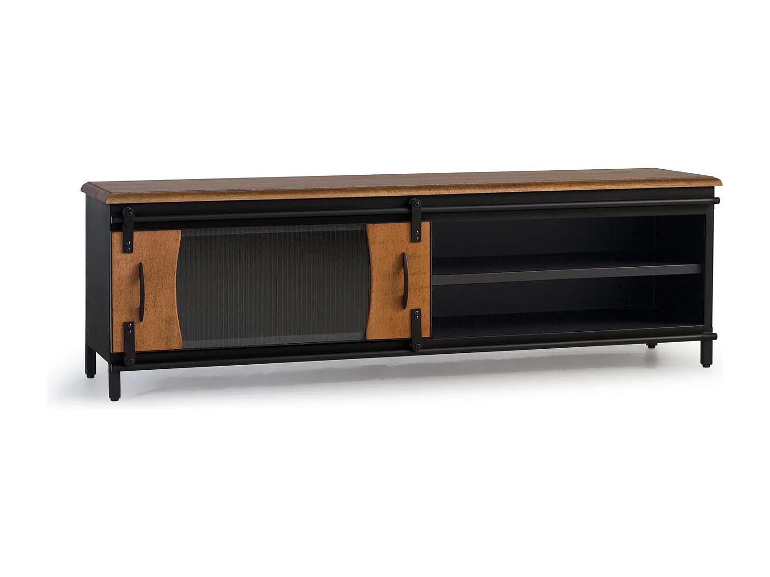 TV-Schrank aus Mangoholz und Metall