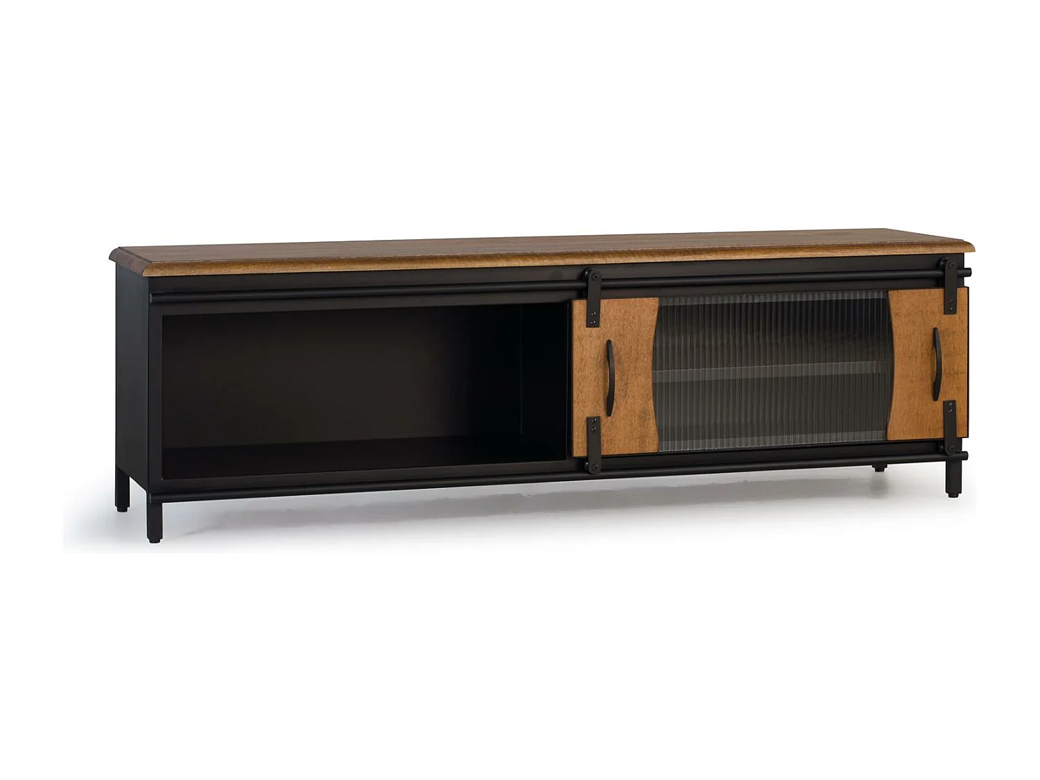 TV-Schrank aus Mangoholz und Metall