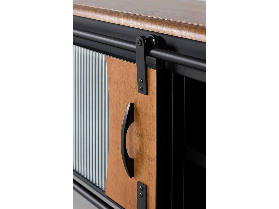 TV-Schrank aus Mangoholz und Metall