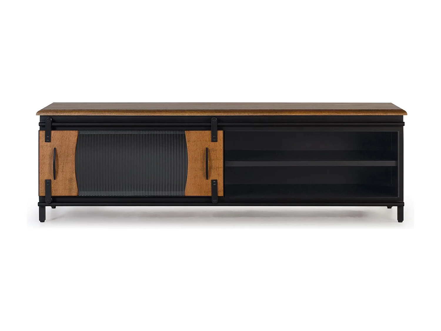 Meuble TV en bois manguier et métal