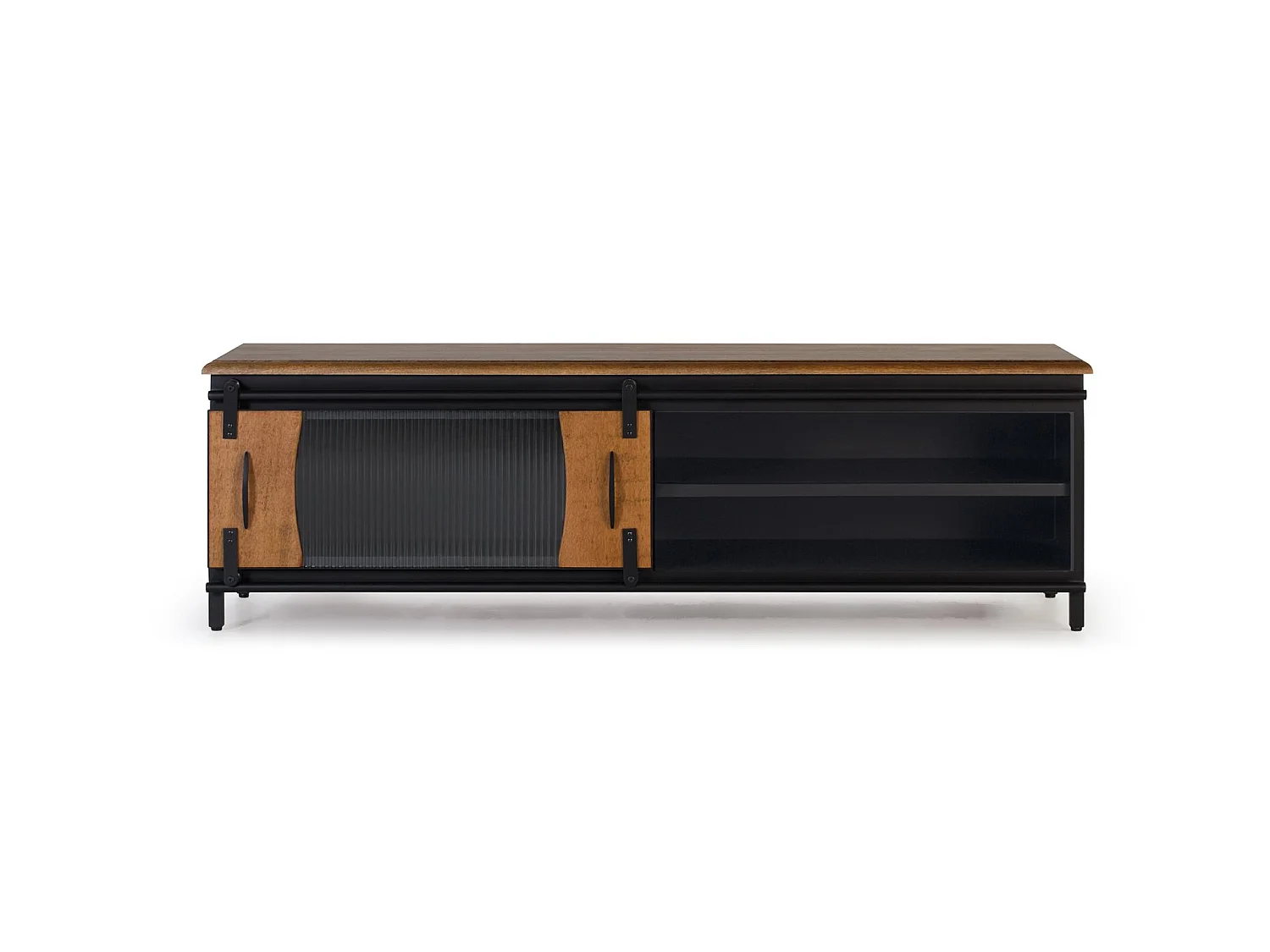 TV-Schrank aus Mangoholz und Metall