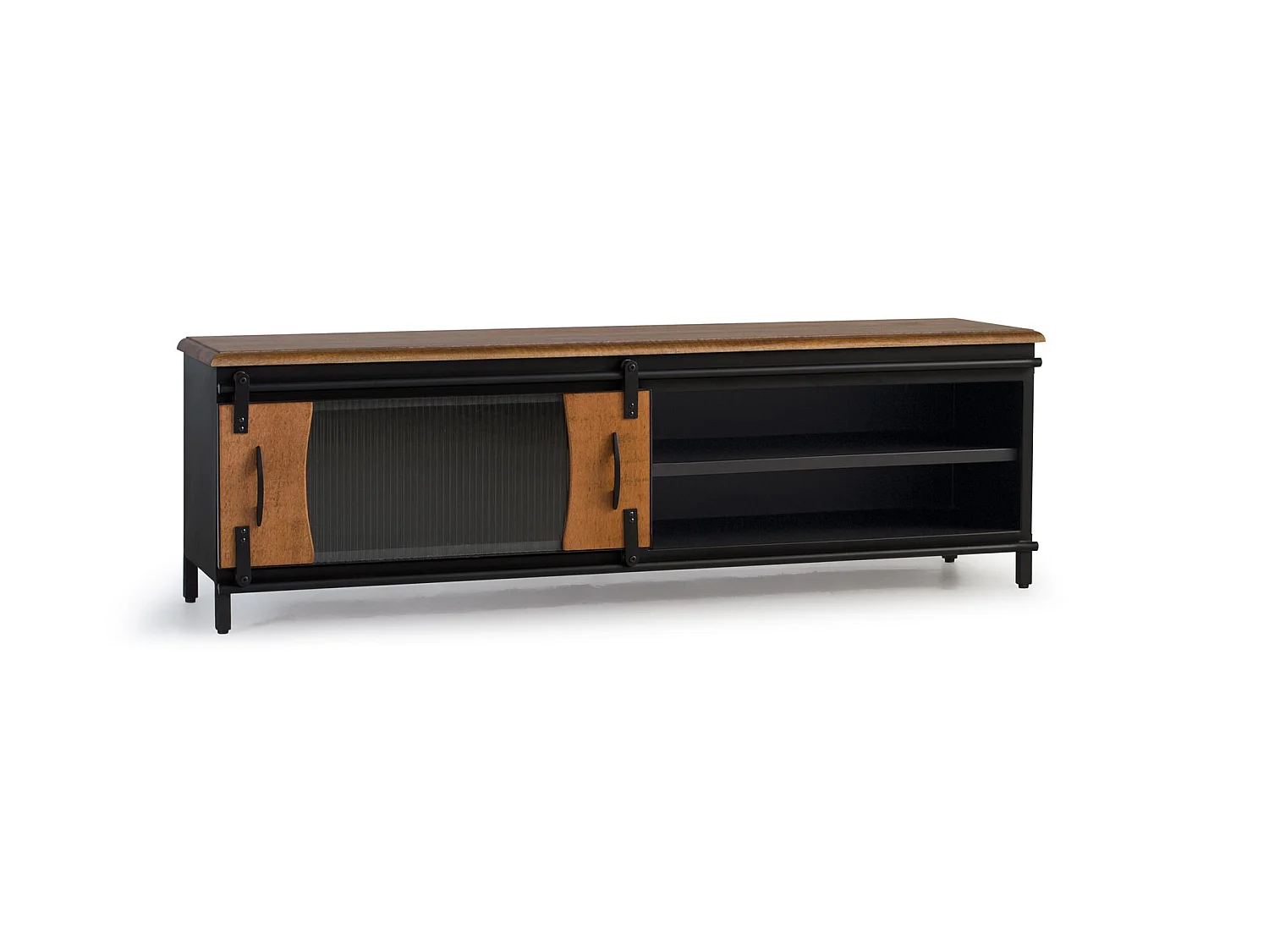 TV-Schrank aus Mangoholz und Metall