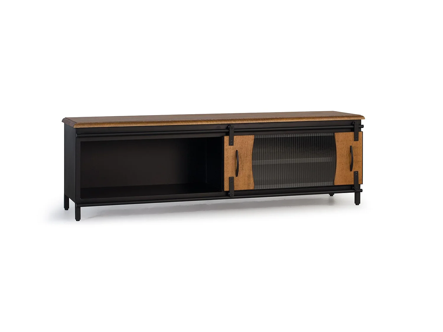 TV-Schrank aus Mangoholz und Metall