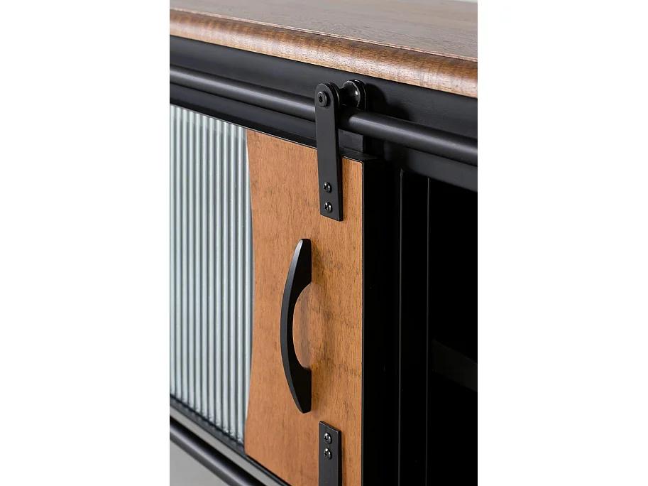 TV-Schrank aus Mangoholz und Metall